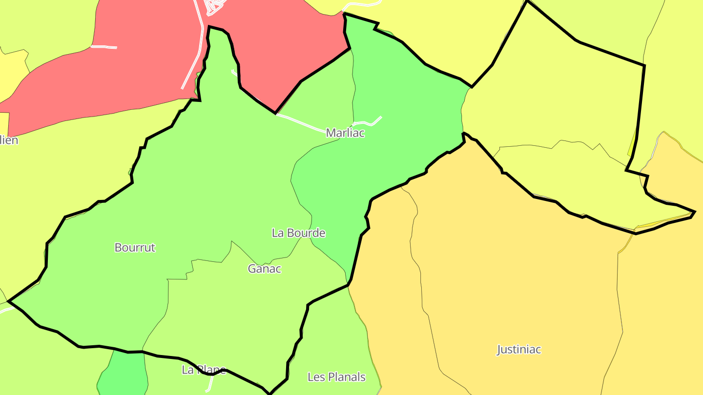 Carte des prix de l'immobilier Marliac