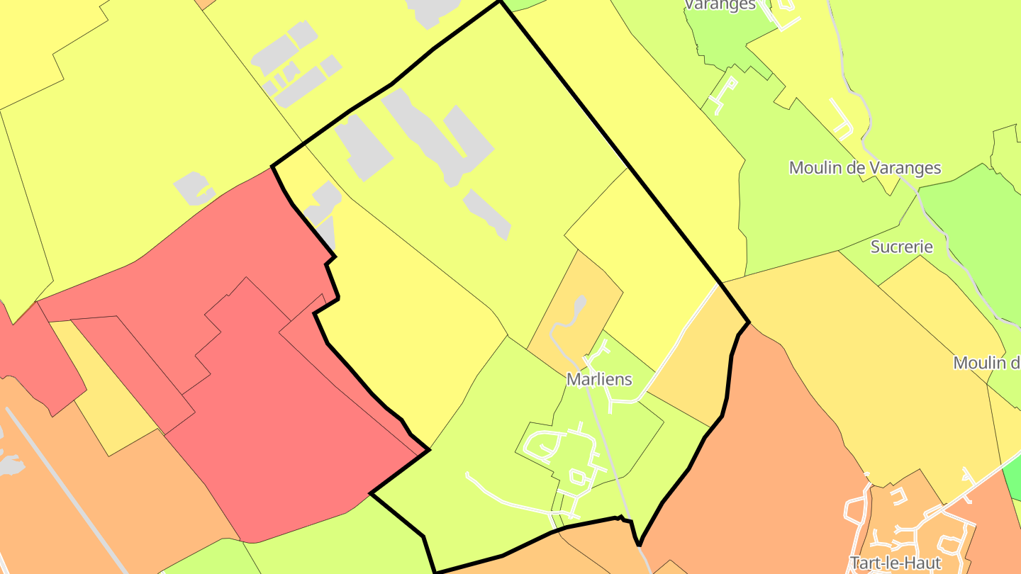Carte des prix de l'immobilier Marliens