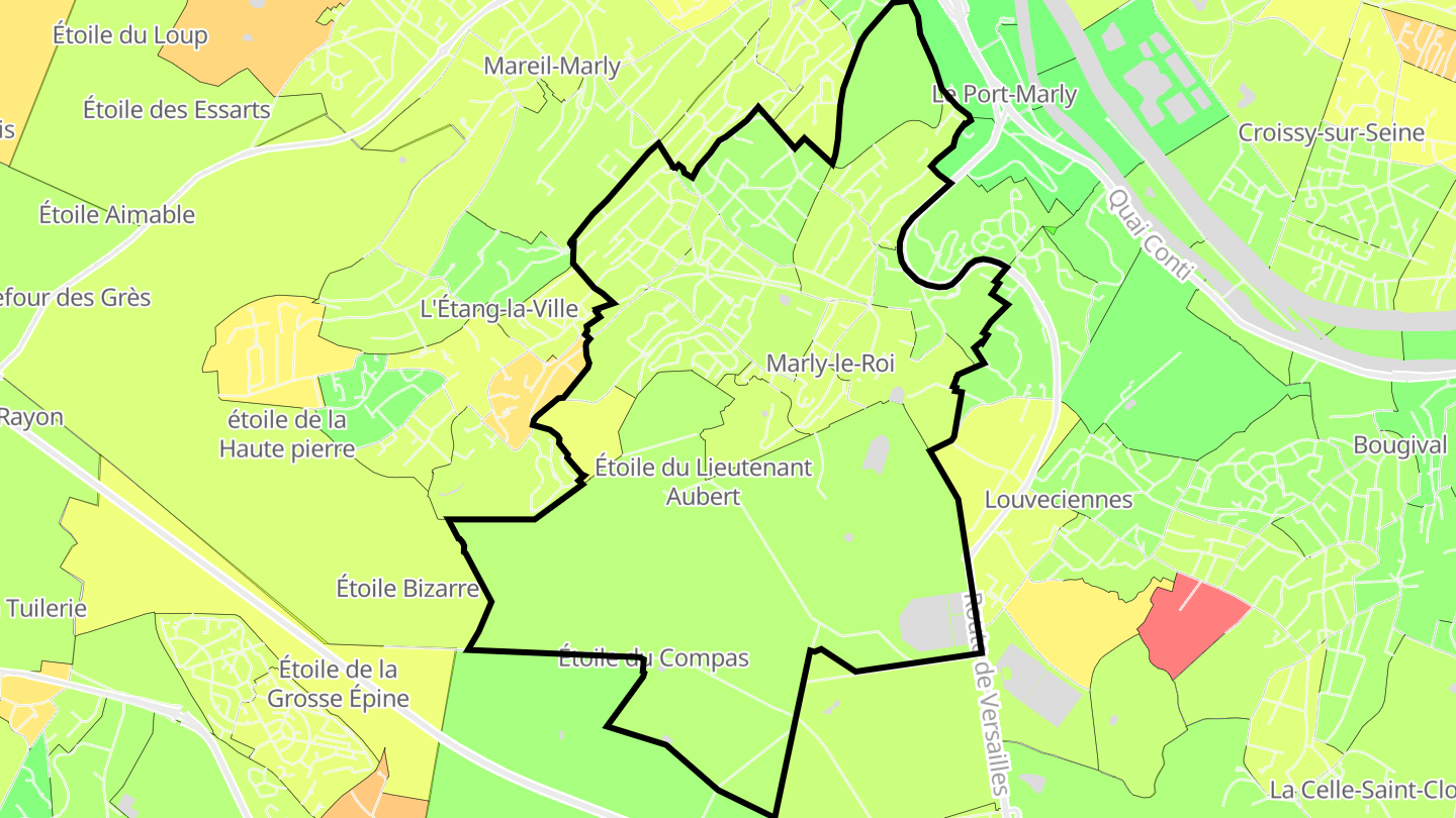 Carte des prix de l'immobilier Marly-le-Roi