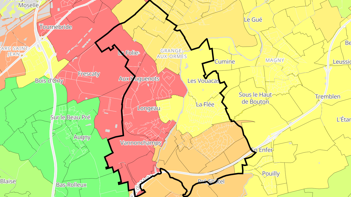 Carte des prix de l'immobilier Marly