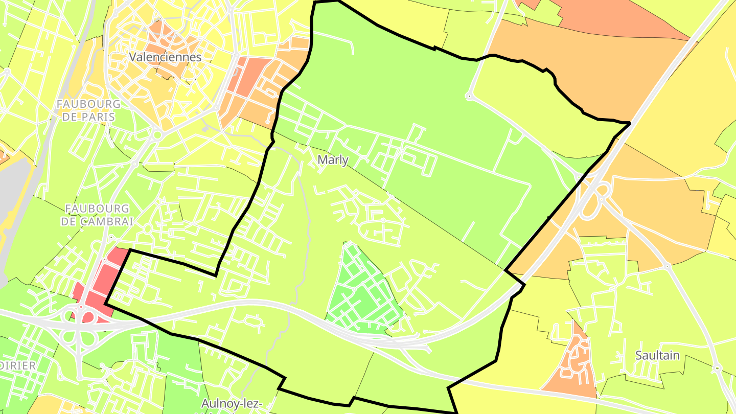 Carte des prix de l'immobilier Marly