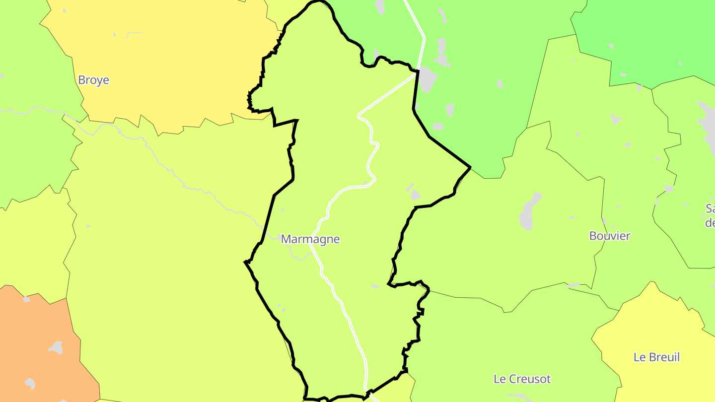 Carte des prix de l'immobilier Marmagne