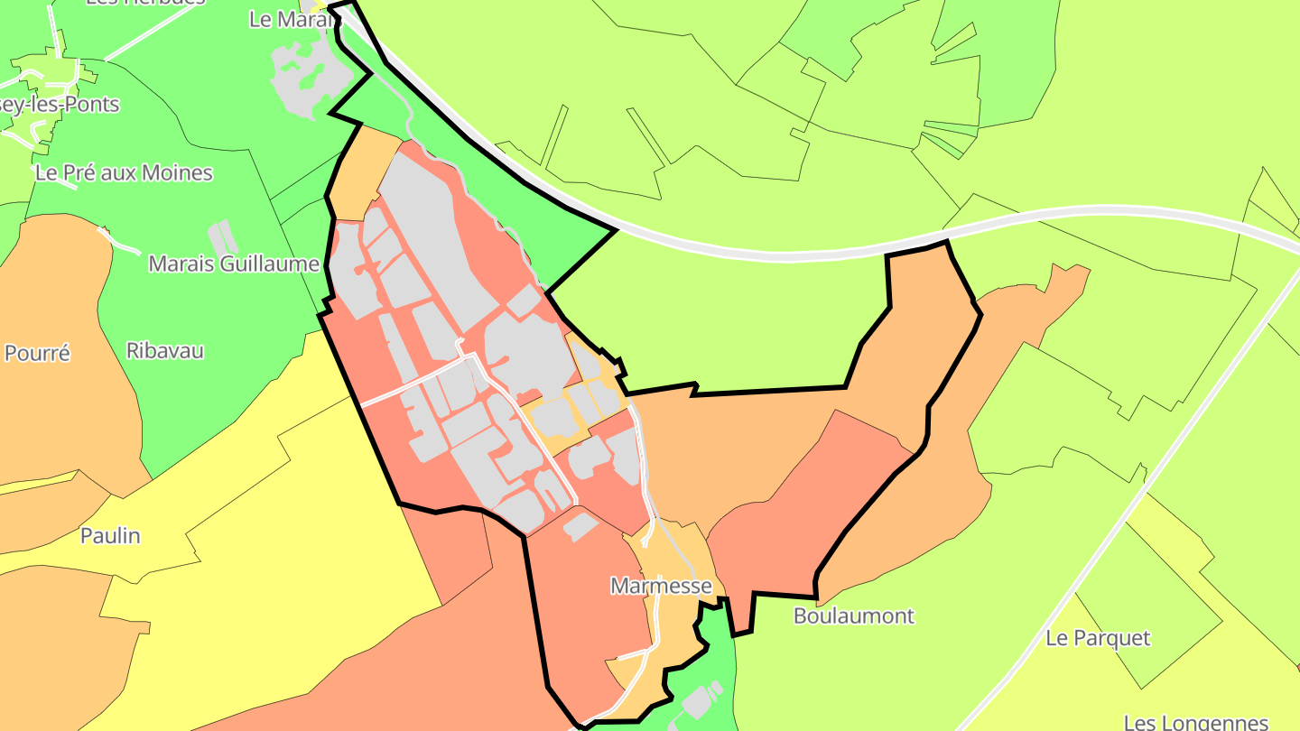 Carte des prix de l'immobilier Marmesse
