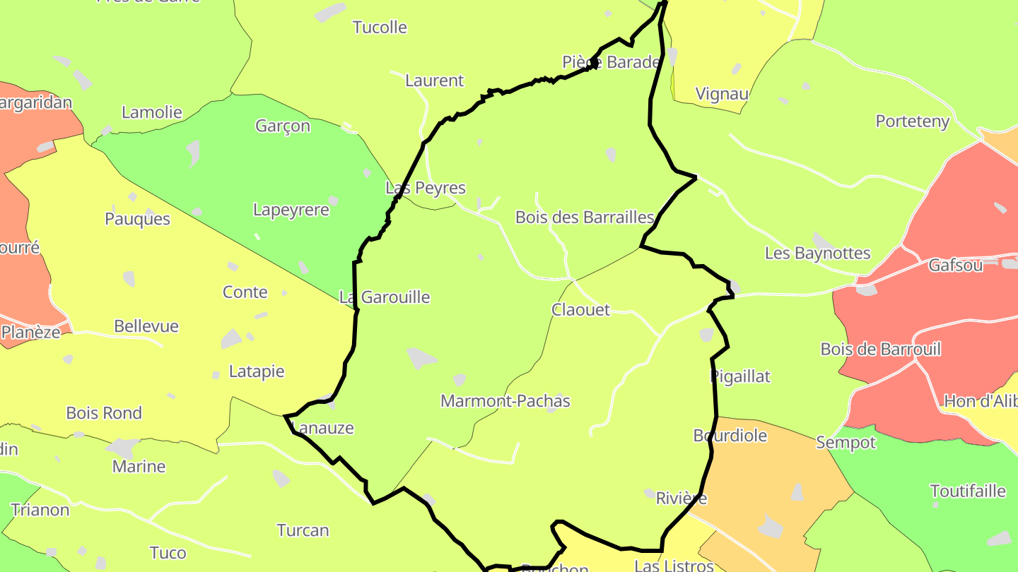 Carte des prix de l'immobilier Marmont-Pachas