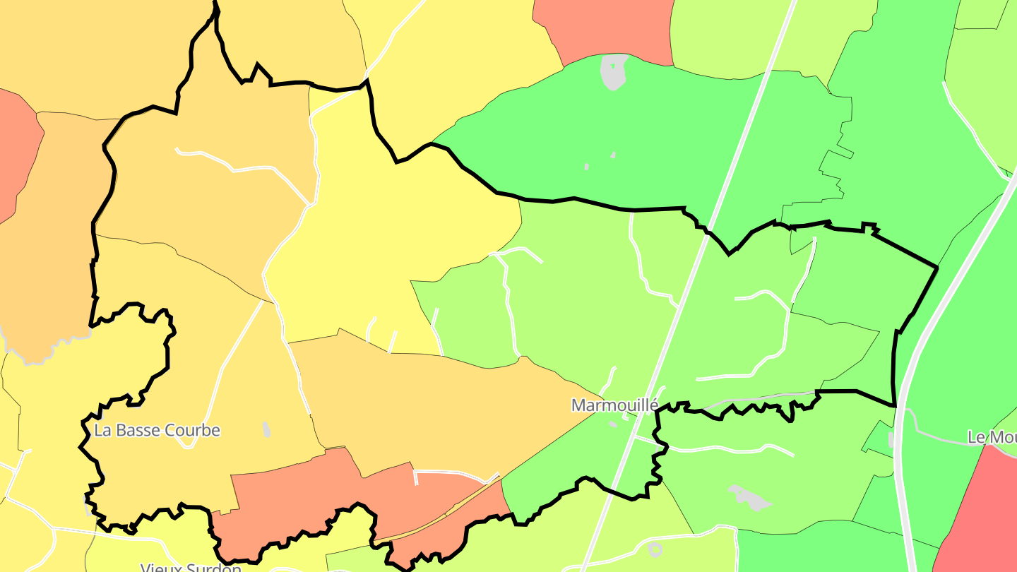 Carte des prix de l'immobilier Marmouillé