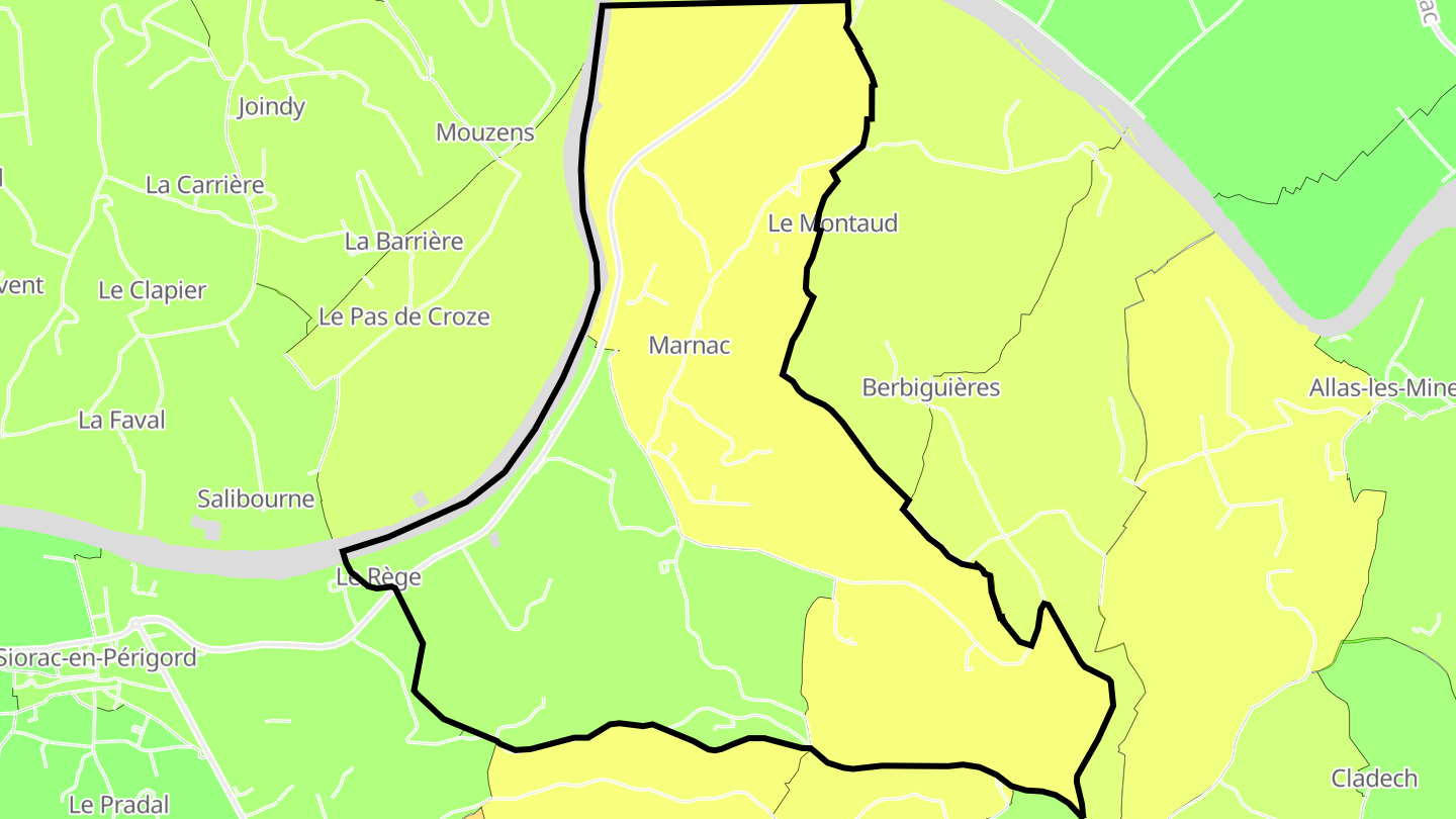 Carte des prix de l'immobilier Marnac