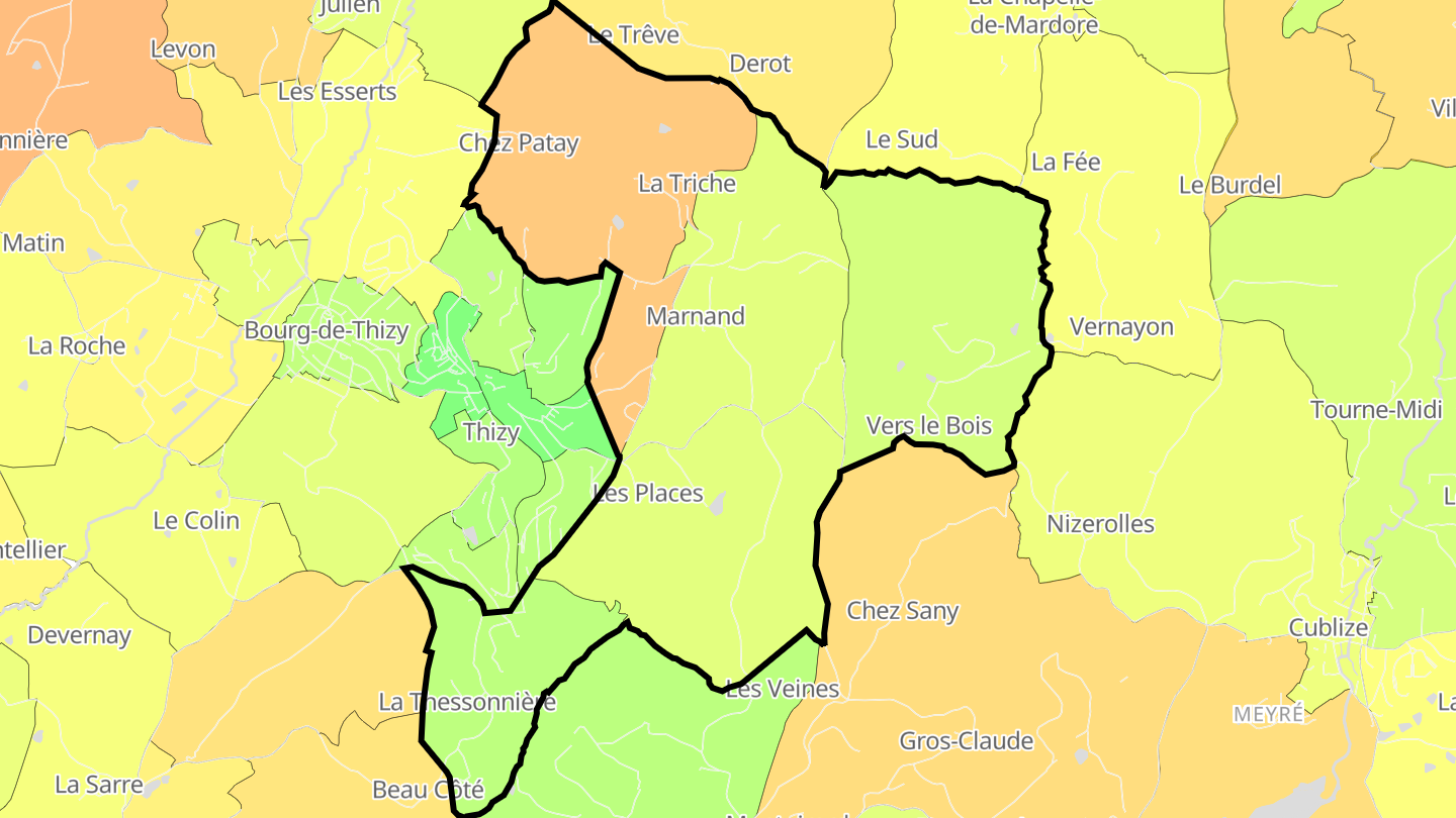 Carte des prix de l'immobilier Marnand