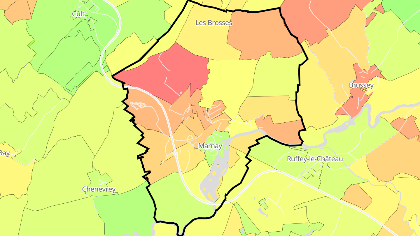 Carte des prix de l'immobilier Marnay