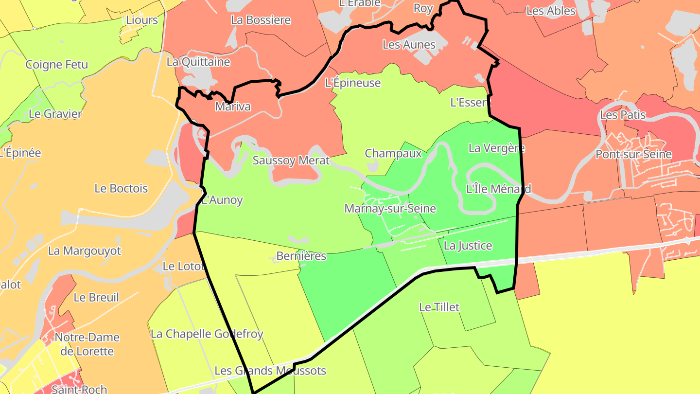 Carte des prix de l'immobilier Marnay-sur-Seine