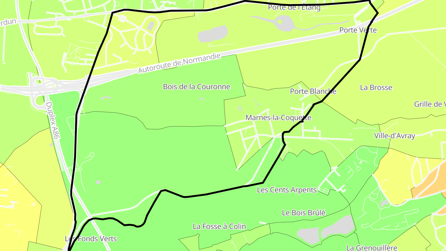 Carte des prix de l'immobilier Marnes-la-Coquette