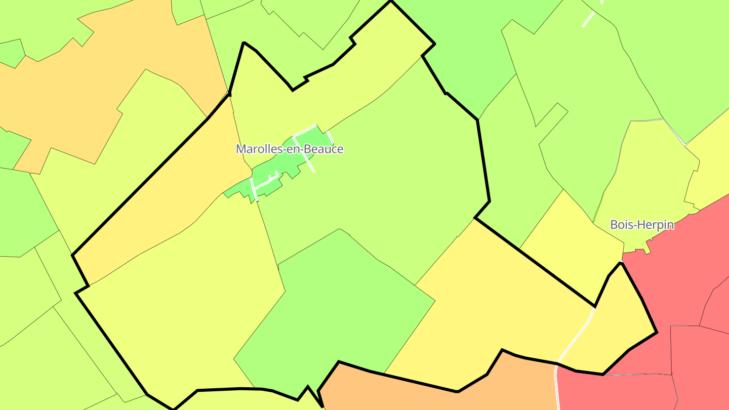 Carte des prix de l'immobilier Marolles-en-Beauce