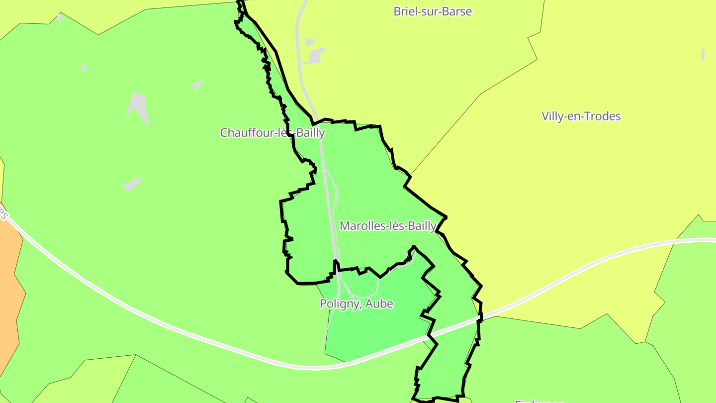 Carte des prix de l'immobilier Marolles-lès-Bailly