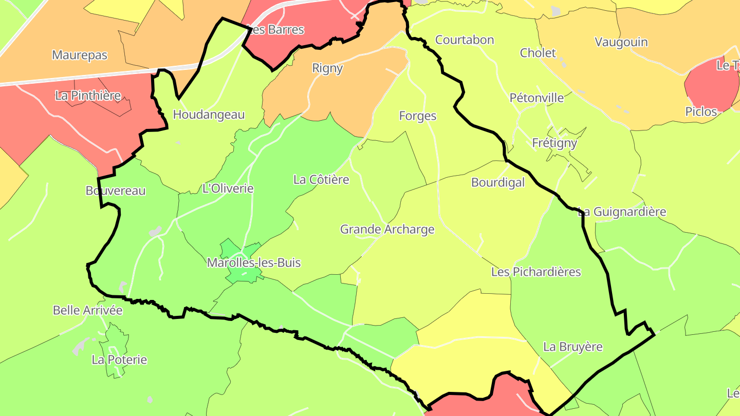 Carte des prix de l'immobilier Marolles-les-Buis