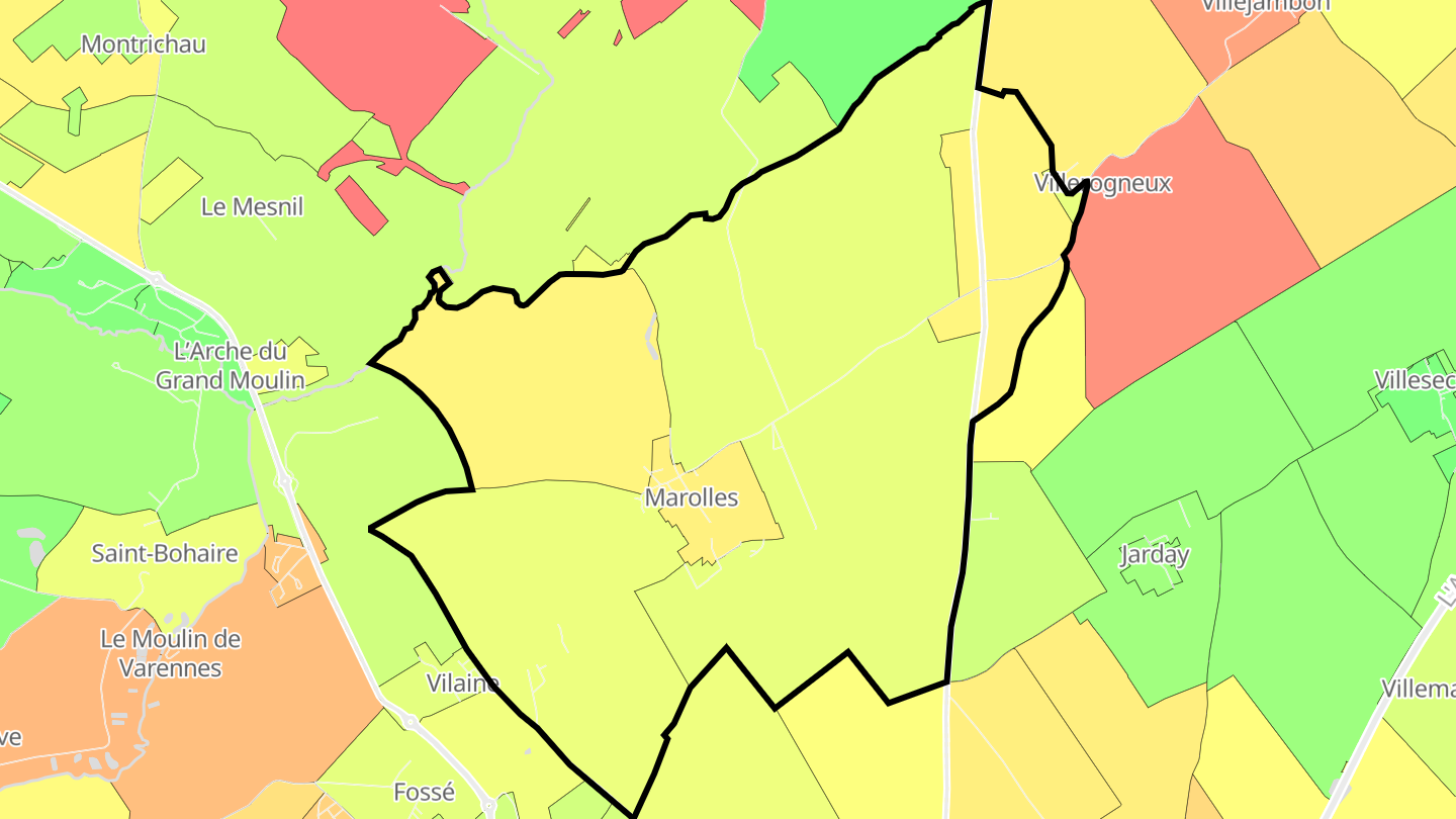 Carte des prix de l'immobilier Marolles