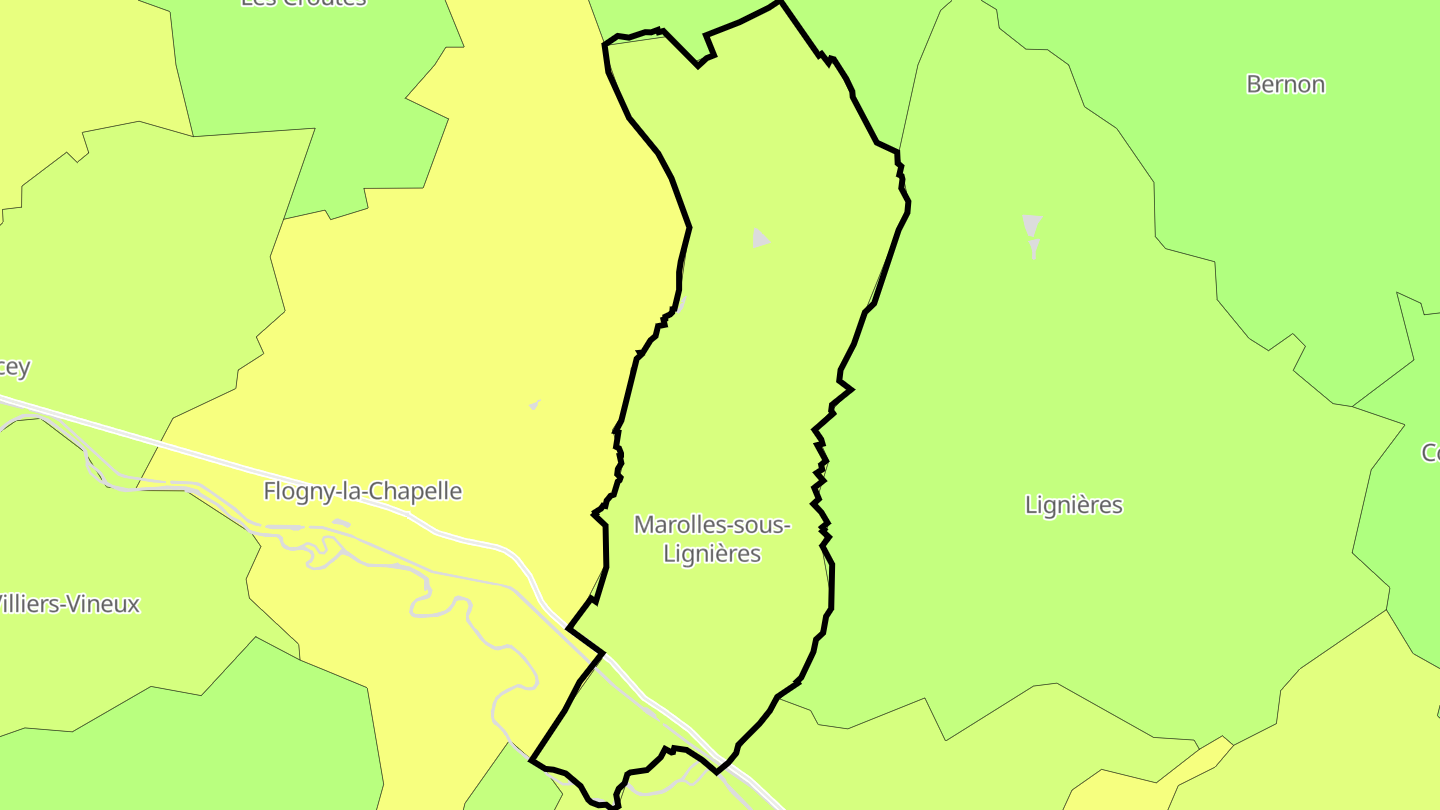 Carte des prix de l'immobilier Marolles-sous-Lignières