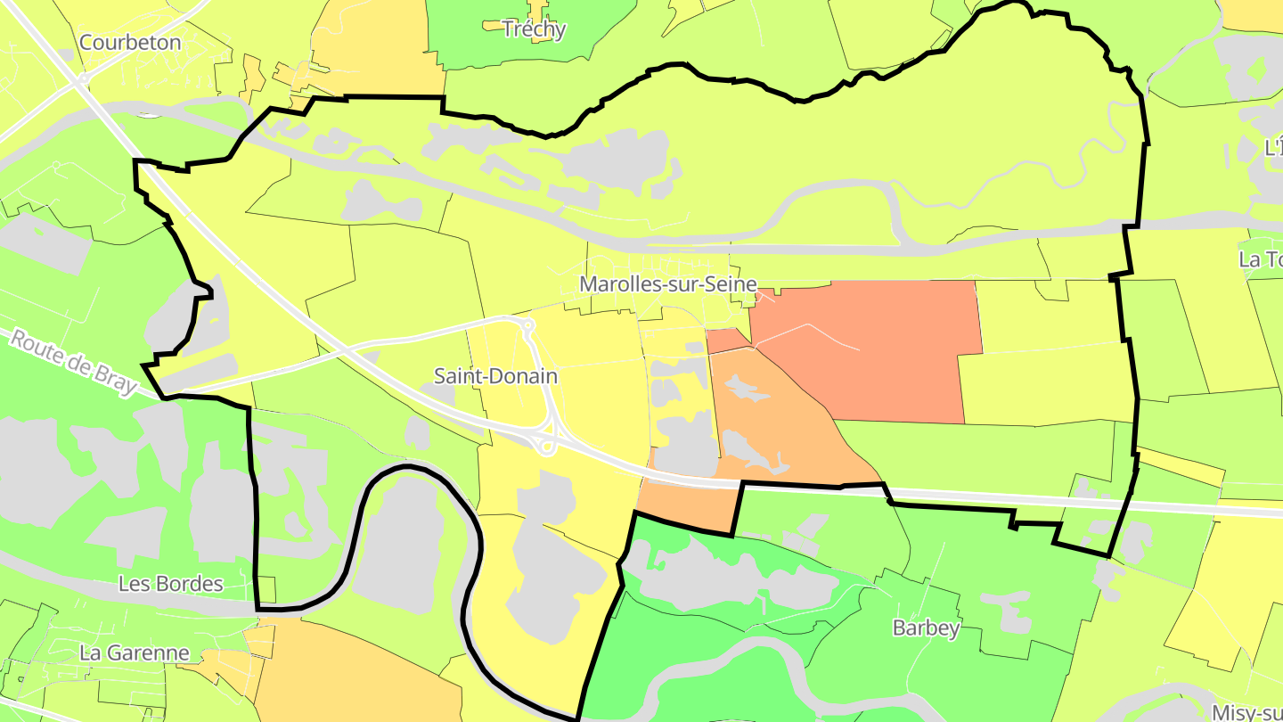 Carte des prix de l'immobilier Marolles-sur-Seine