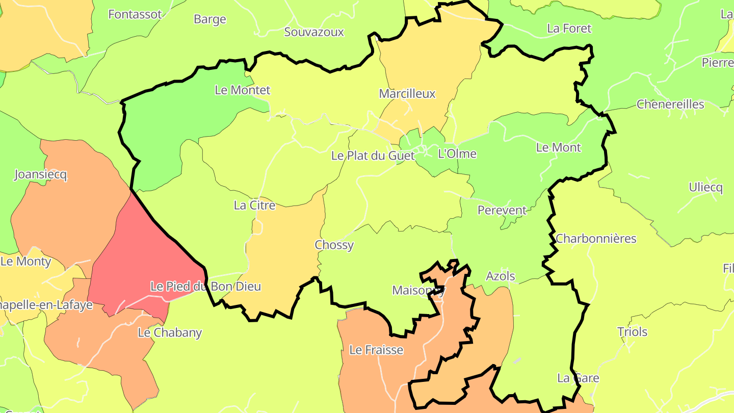 Carte des prix de l'immobilier Marols