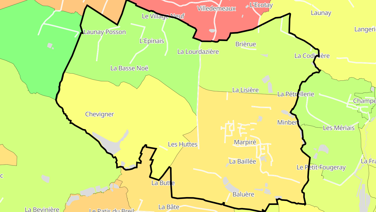 Carte des prix de l'immobilier Marpiré