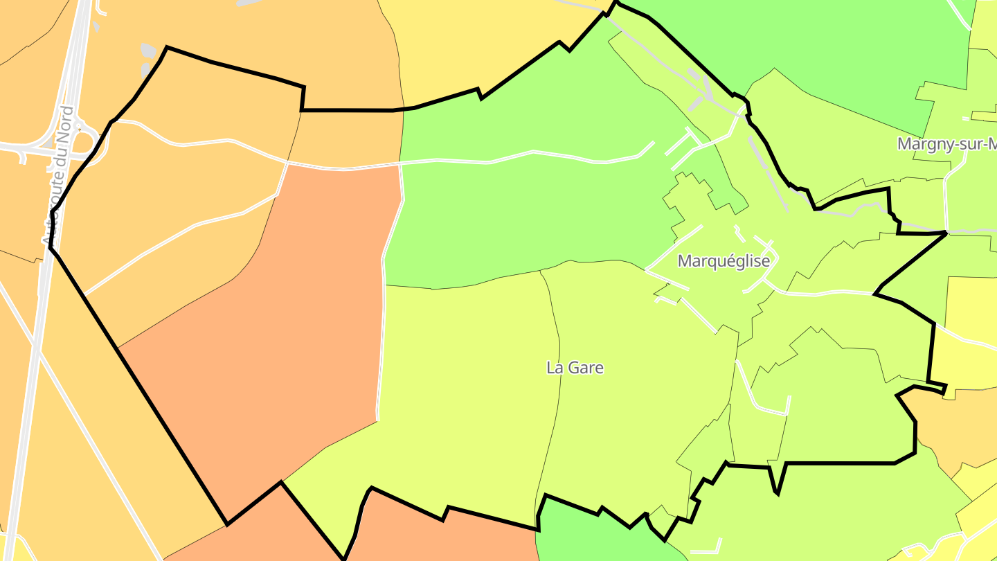 Carte des prix de l'immobilier Marquéglise