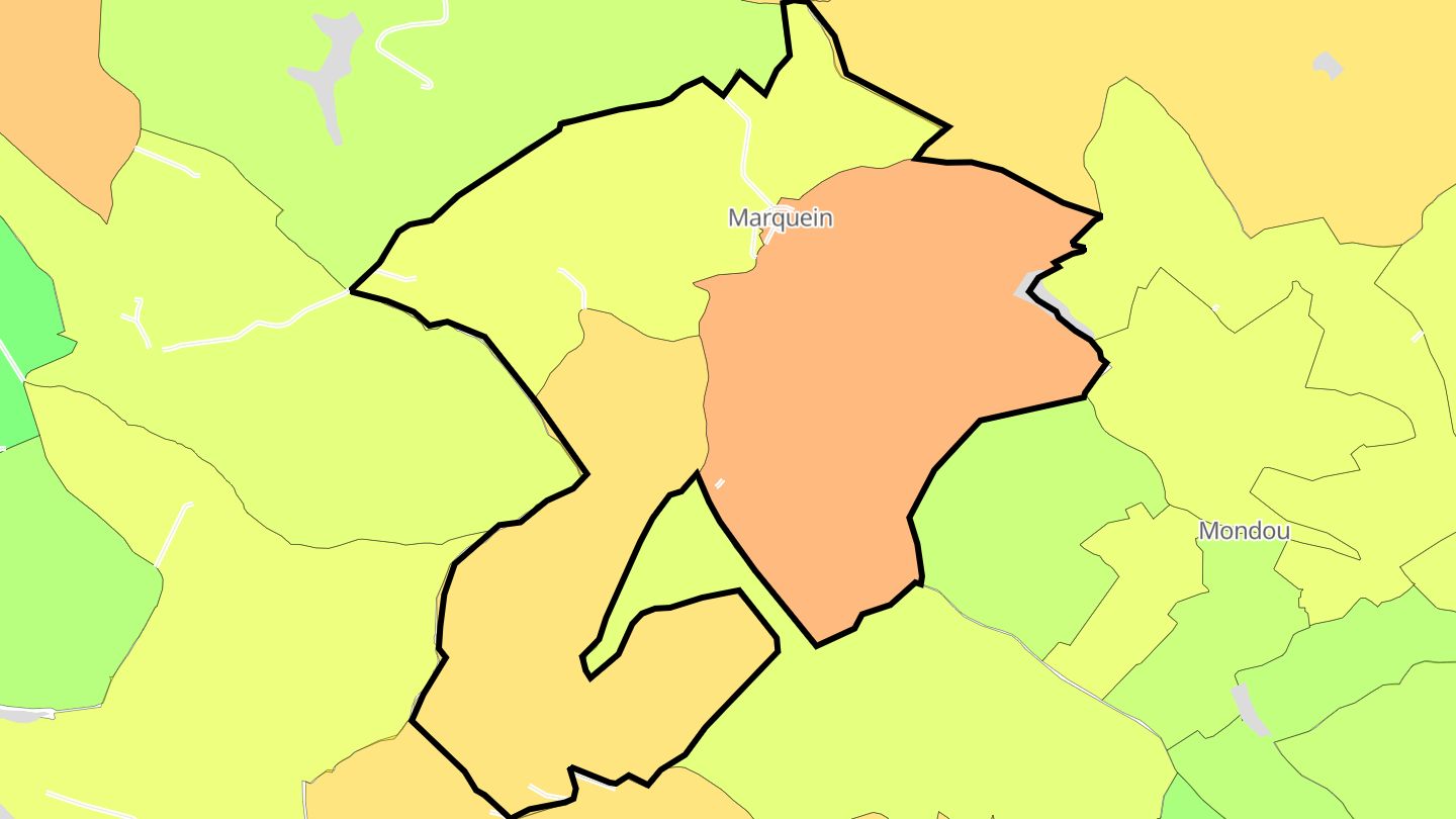 Carte des prix de l'immobilier Marquein
