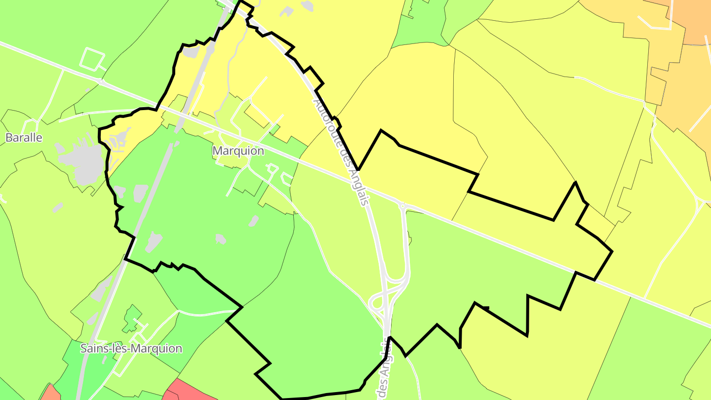 Carte des prix de l'immobilier Marquion