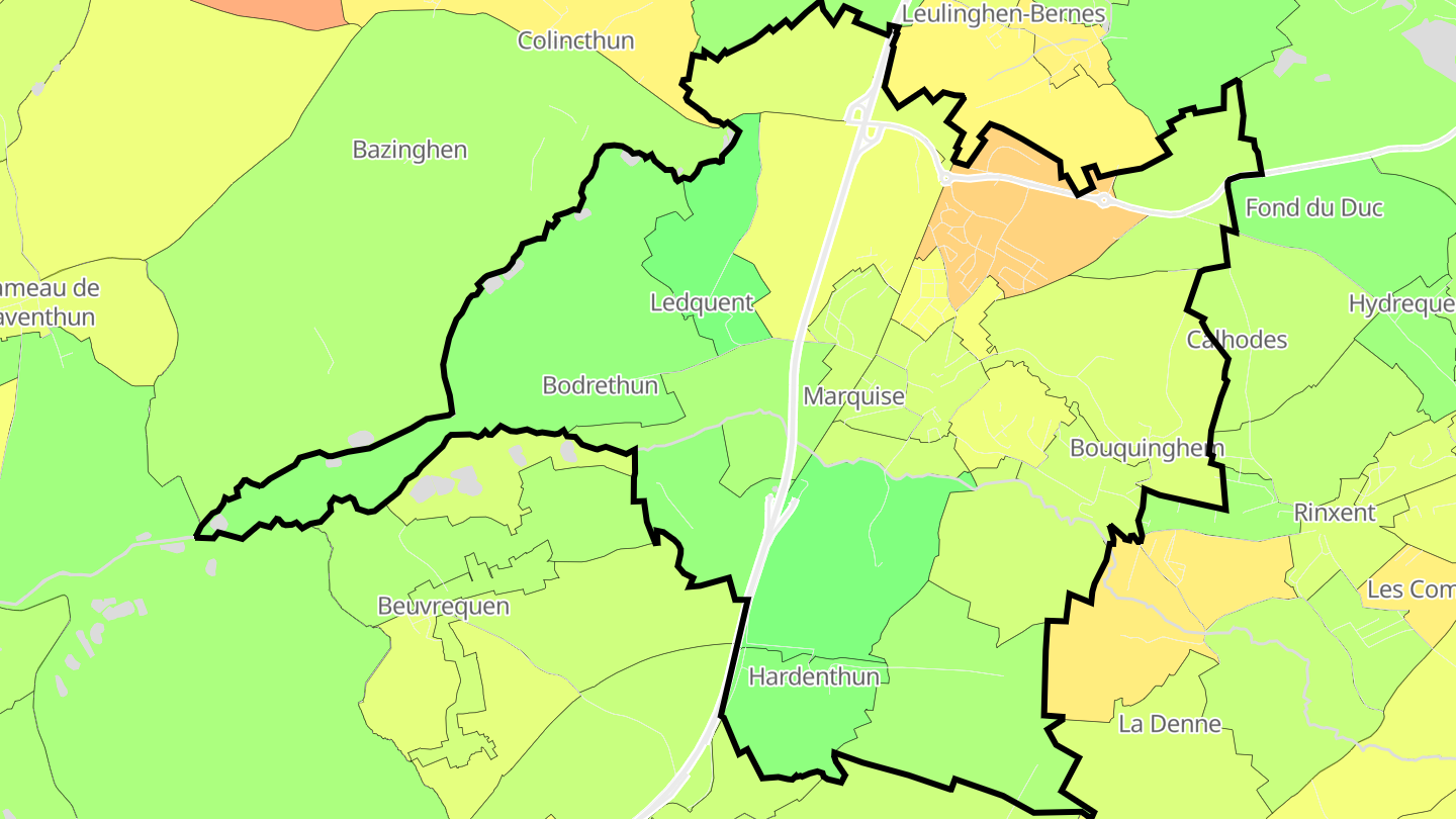Carte des prix de l'immobilier Marquise