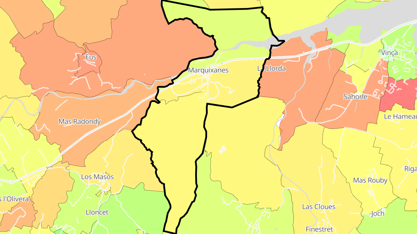 Carte des prix de l'immobilier Marquixanes