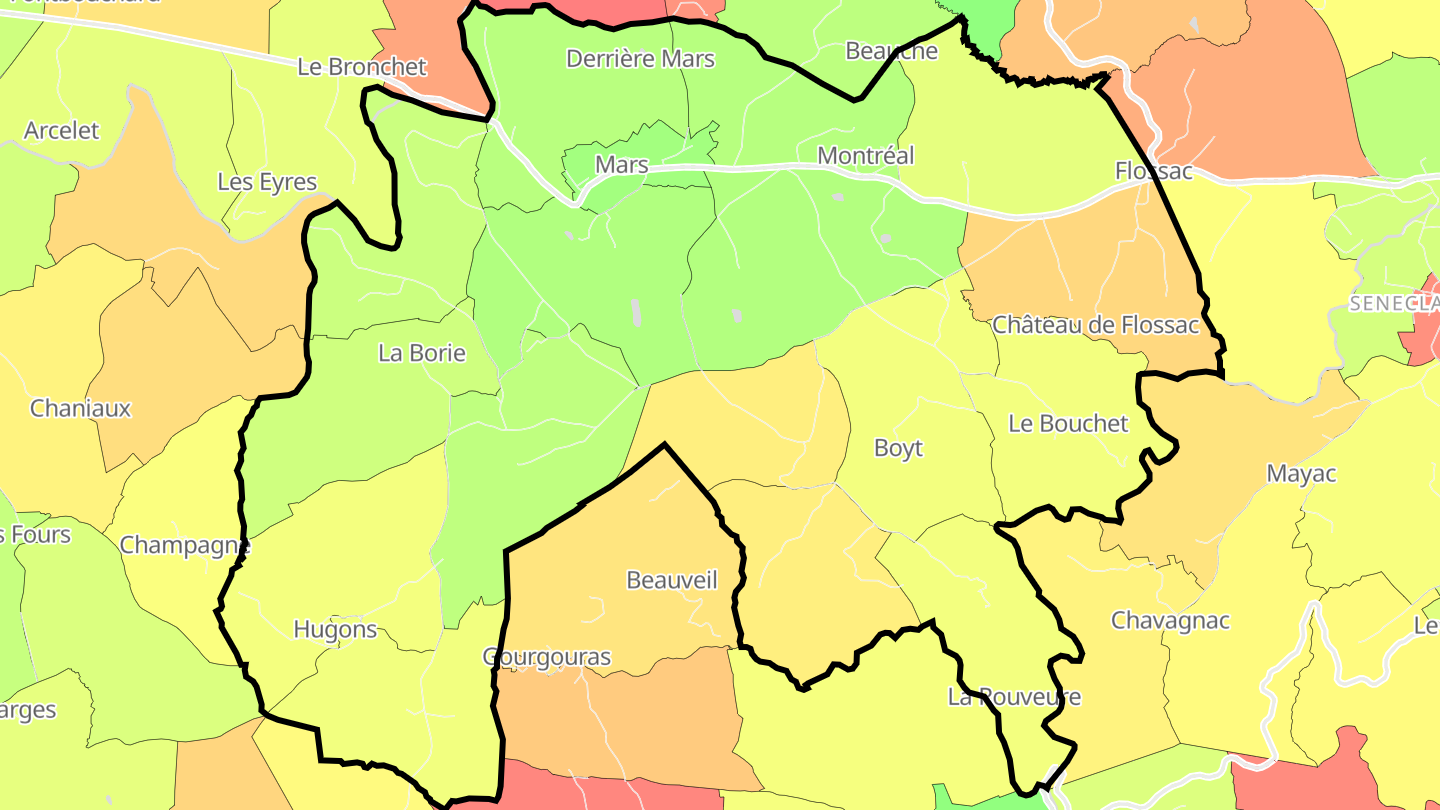 Carte des prix de l'immobilier Mars