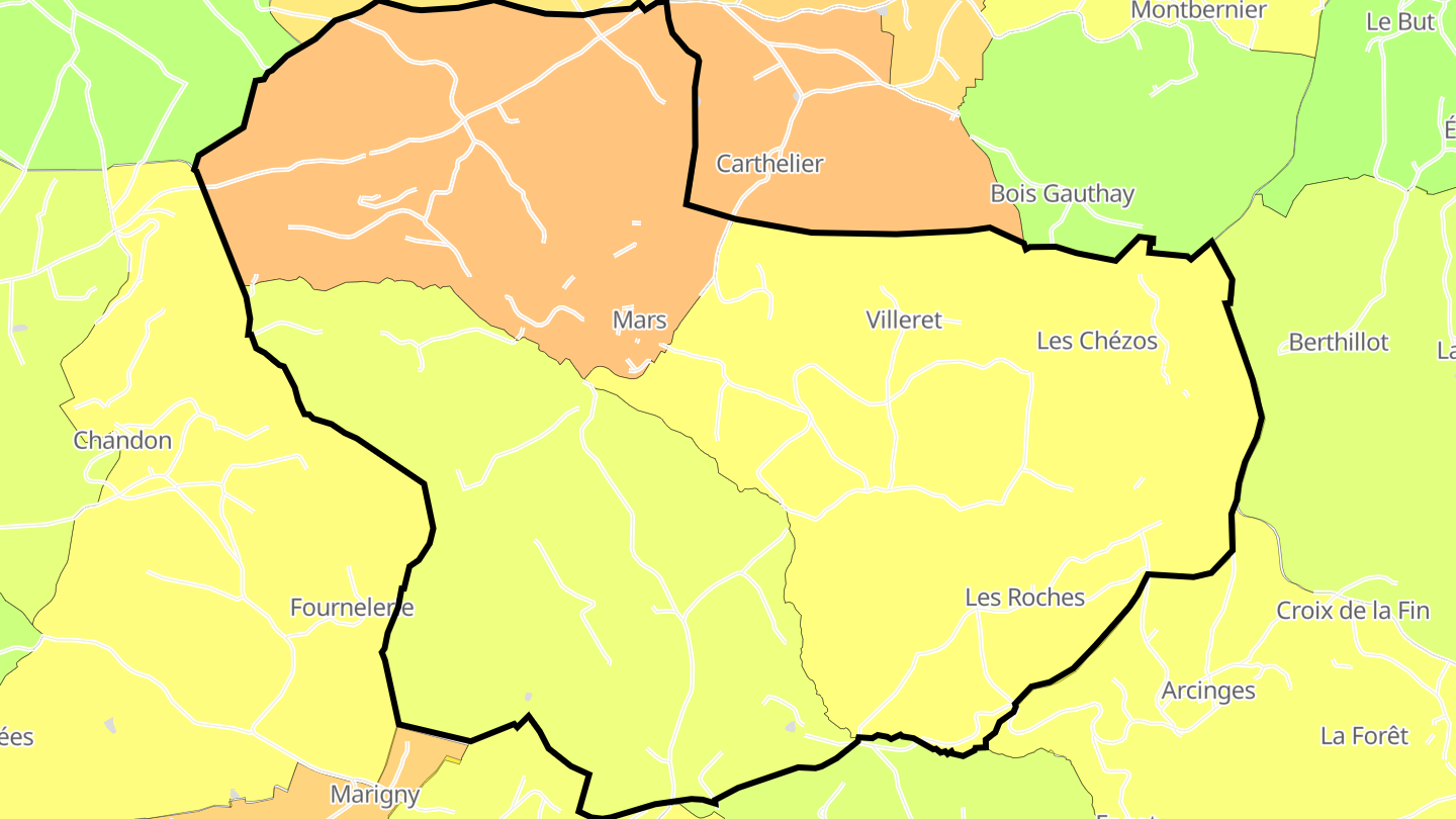 Carte des prix de l'immobilier Mars