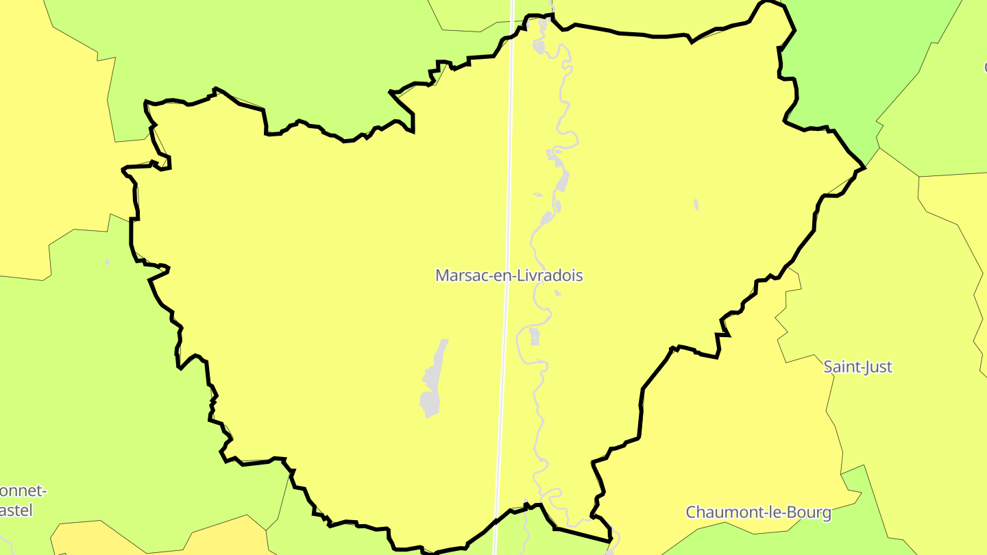 Carte des prix de l'immobilier Marsac-en-Livradois