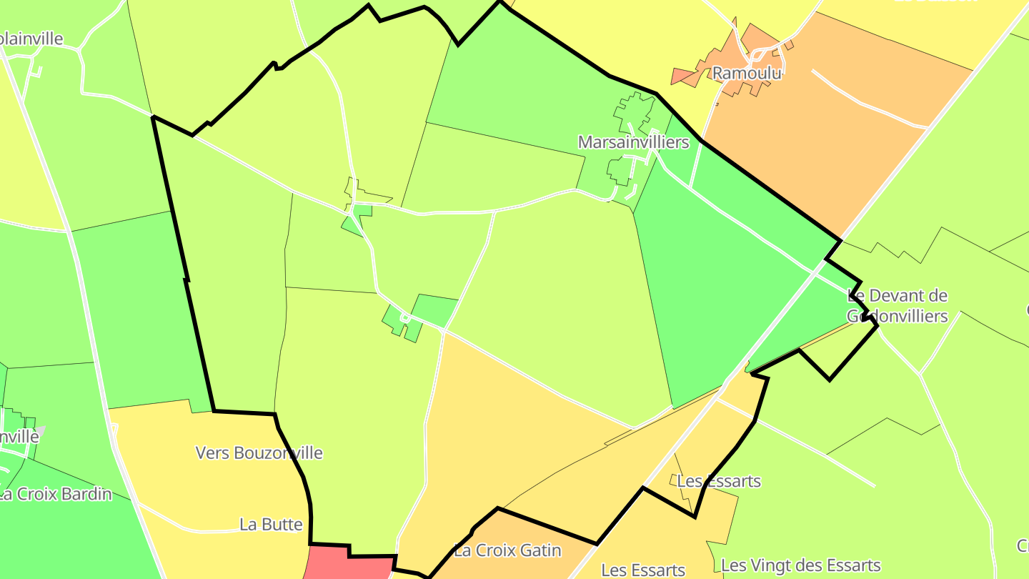 Carte des prix de l'immobilier Marsainvilliers