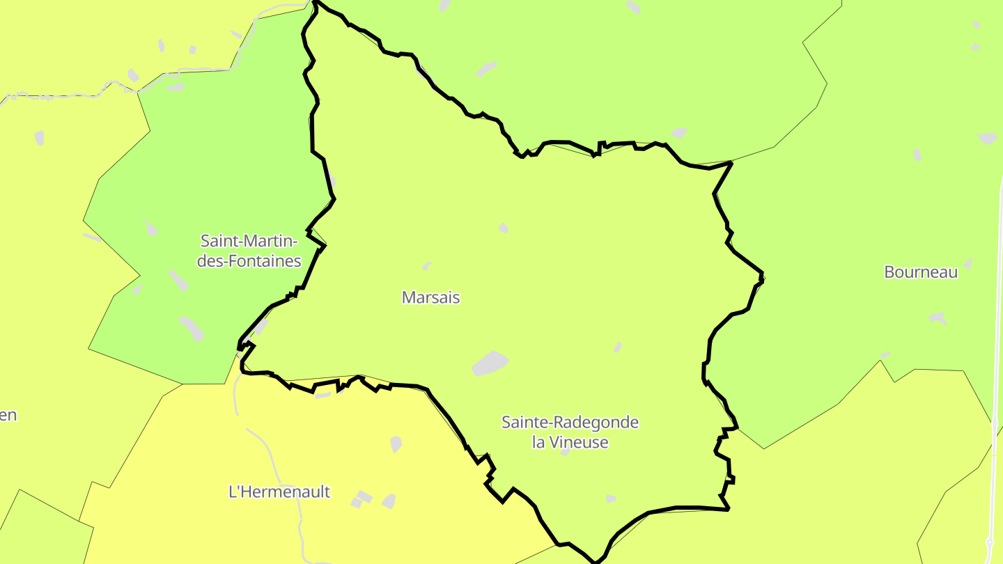 Carte des prix de l'immobilier Marsais-Sainte-Radégonde
