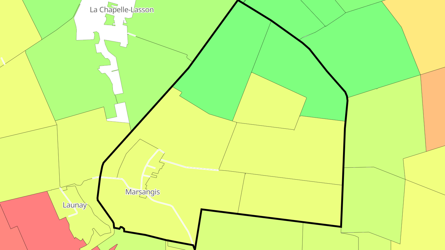 Carte des prix de l'immobilier Marsangis