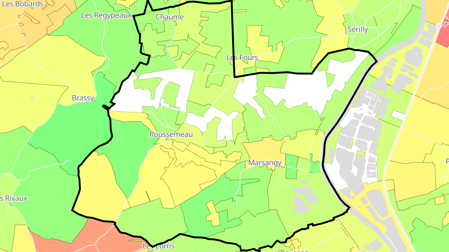 Carte des prix de l'immobilier Marsangy