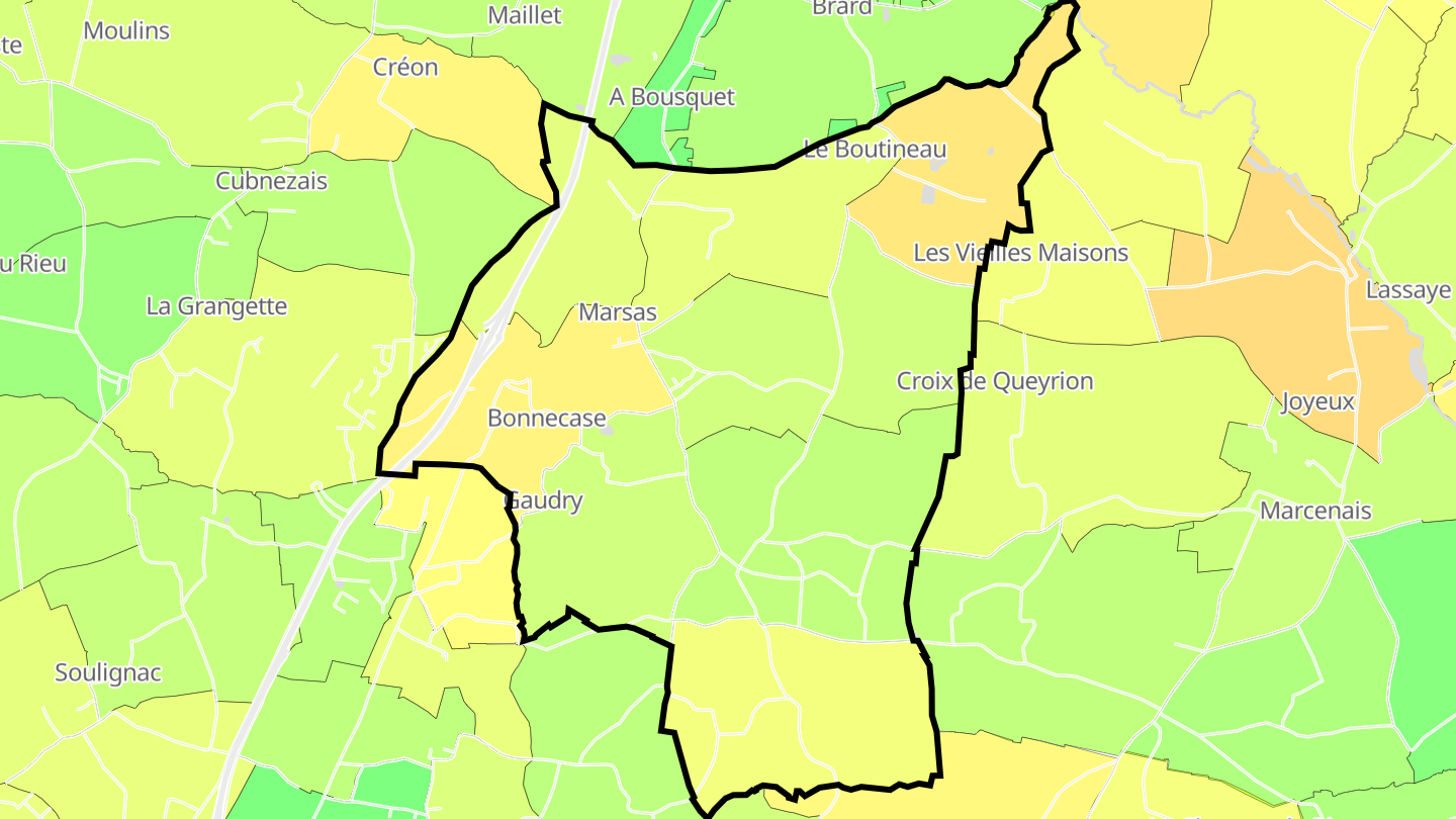 Carte des prix de l'immobilier Marsas