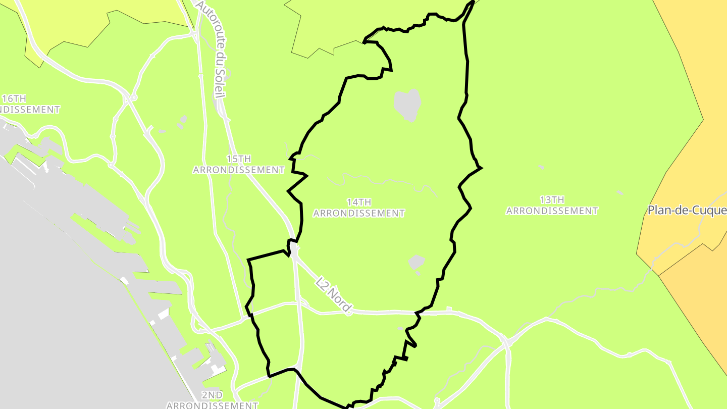 Carte des prix de l'immobilier Marseille 14e Arrondissement