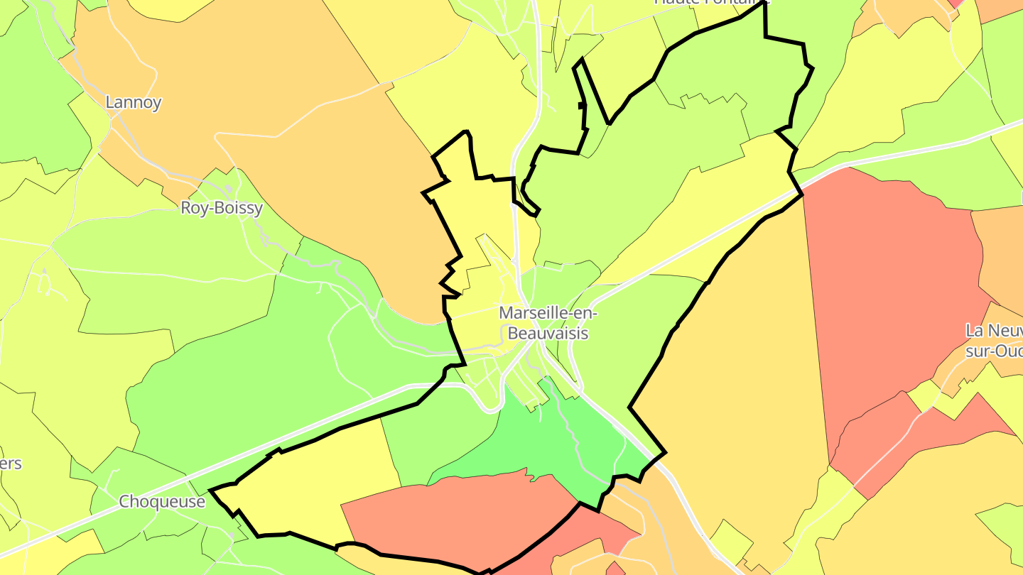 Carte des prix de l'immobilier Marseille-en-Beauvaisis