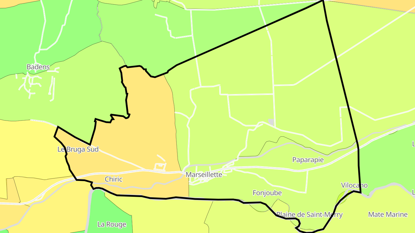 Carte des prix de l'immobilier Marseillette
