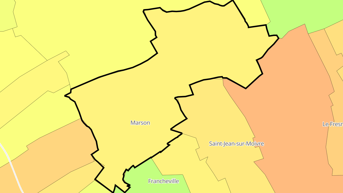 Carte des prix de l'immobilier Marson