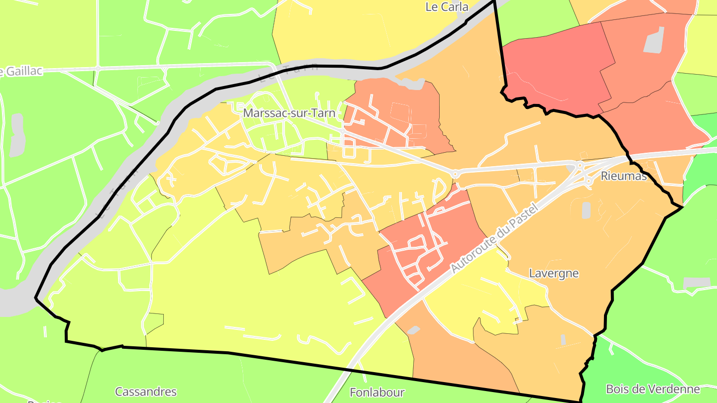 Carte des prix de l'immobilier Marssac-sur-Tarn