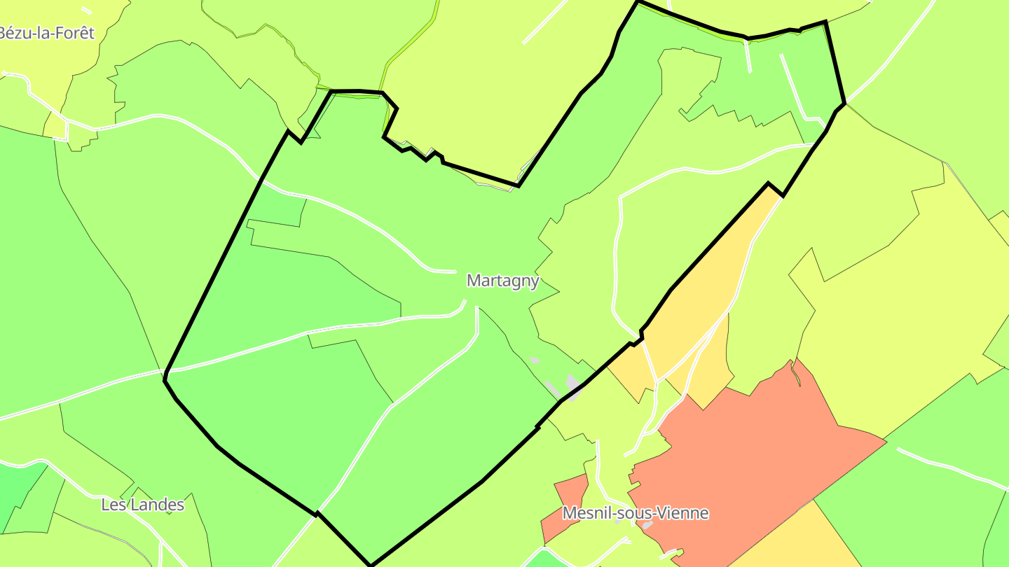Carte des prix de l'immobilier Martagny