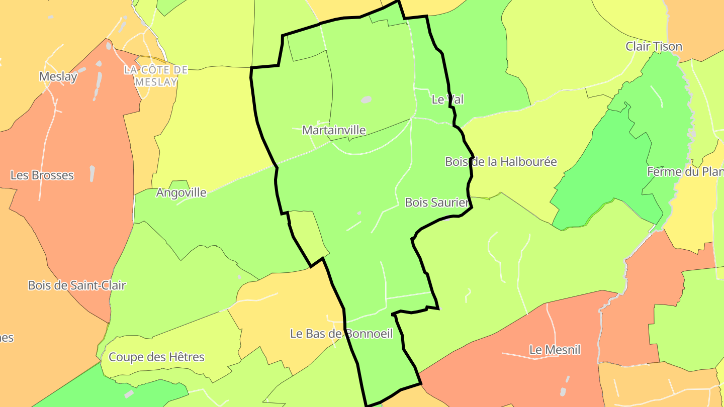Carte des prix de l'immobilier Martainville