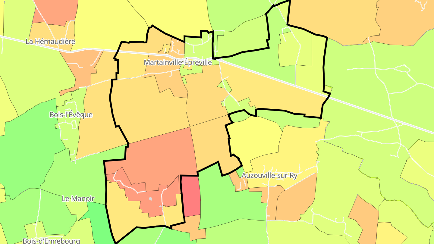 Carte des prix de l'immobilier Martainville-Épreville