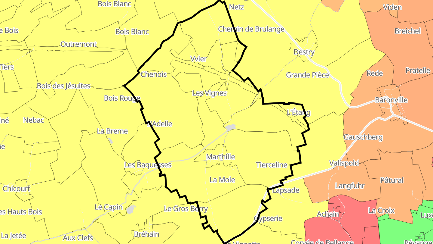 Carte des prix de l'immobilier Marthille