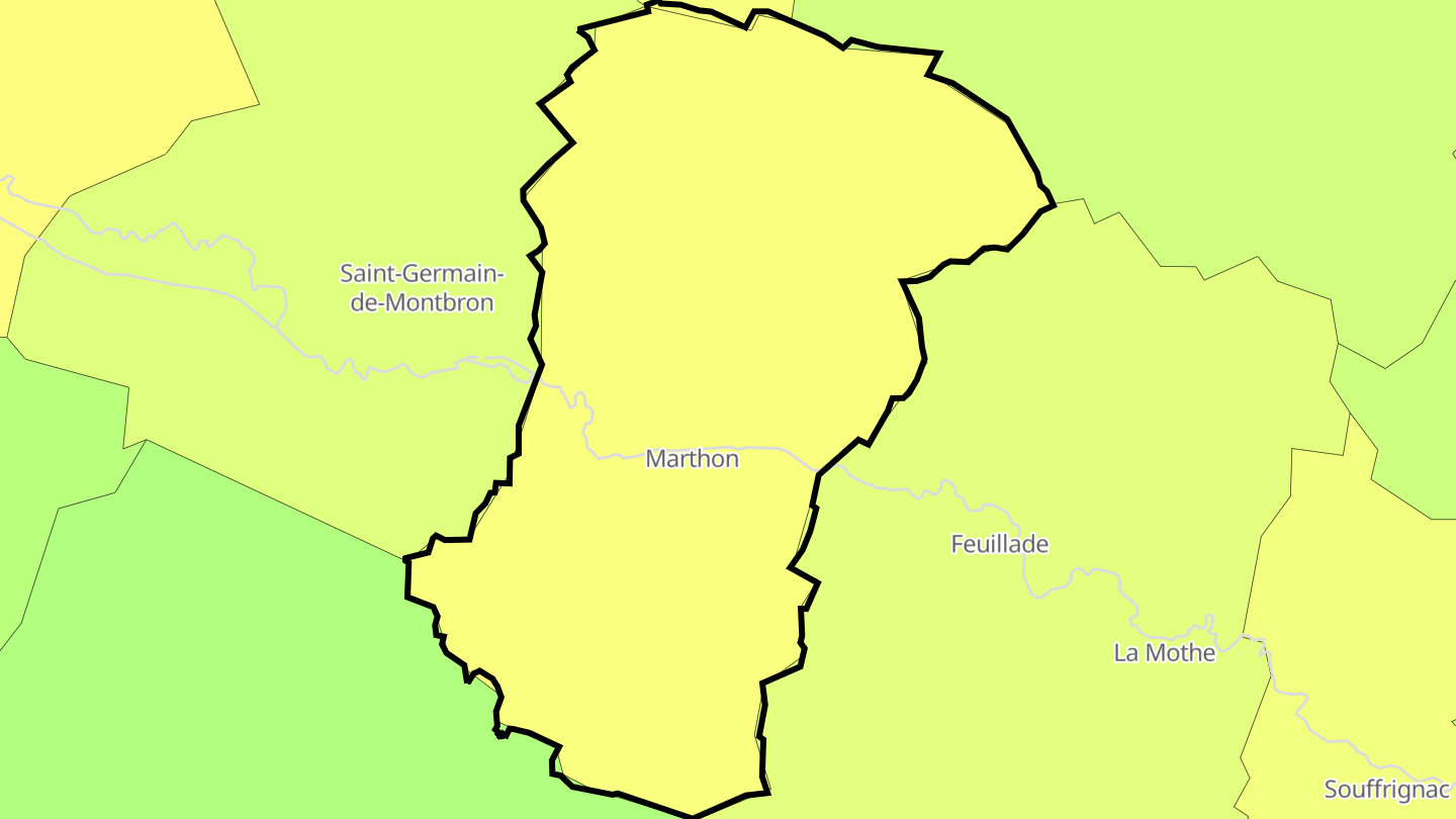 Carte des prix de l'immobilier Marthon
