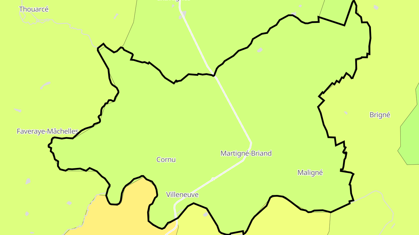 Carte des prix de l'immobilier Martigné-Briand