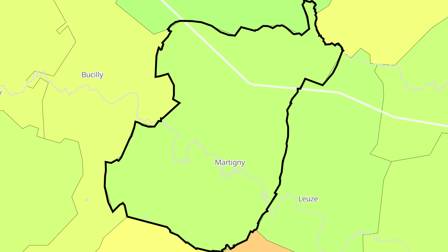 Carte des prix de l'immobilier Martigny