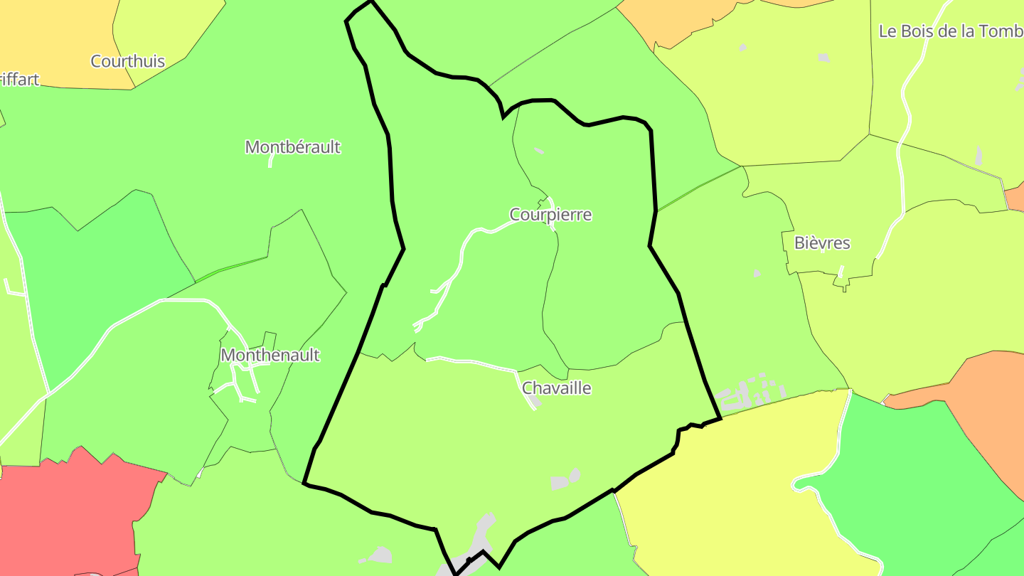 Carte des prix de l'immobilier Martigny-Courpierre