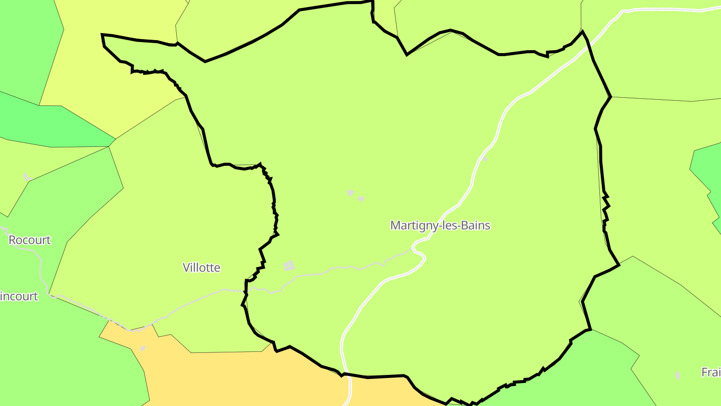 Carte des prix de l'immobilier Martigny-les-Bains