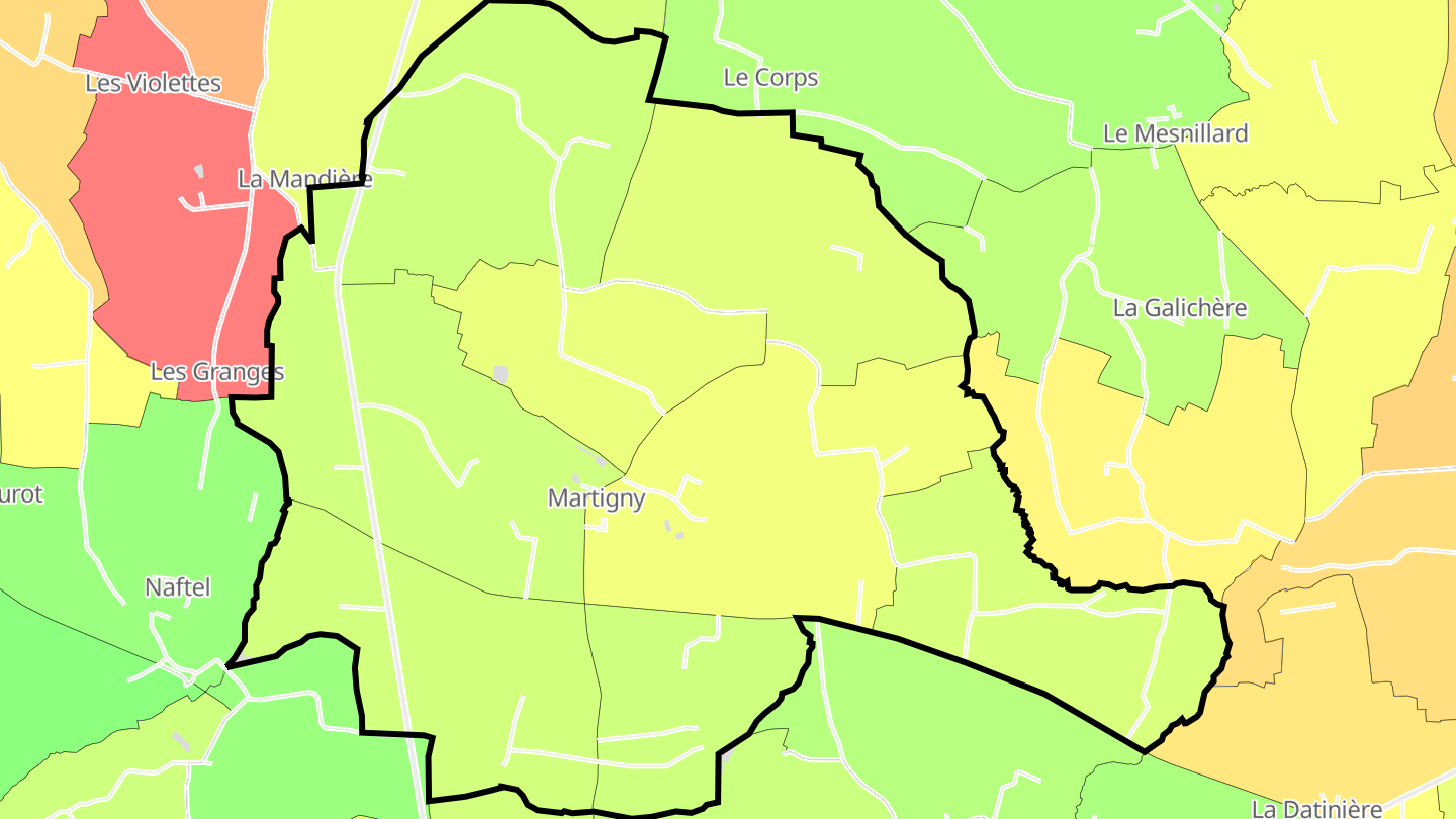 Carte des prix de l'immobilier Martigny